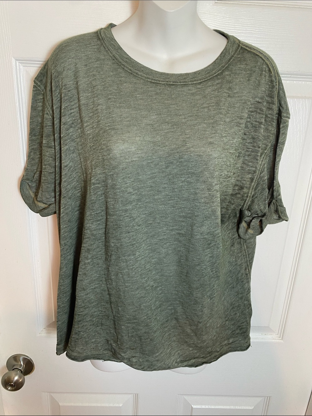 We the Free People Cloud 9 Tee Women's Size S French Grey Green Gray T-Shirt Top